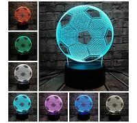 SZG Sporting Football Soccer Shaped LED 3D Lamp Touch Remote Sensor Night Light Multicolor Gift Boy Bedroom Decor Kids Toy