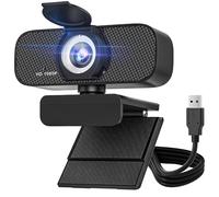 SZGIARUY HD 1080P Webcam with Privacy Cover, USB Computer Camera with Microphone, Tripod Stand, Black