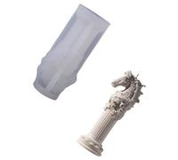 SZGTLDBE Elegant Horse Head Relief Candle Mould with Roman Column Silicone Crafting Set for Scented Candle Home Decoration