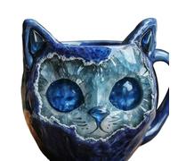 SZGTLDBE Handmade Resin Cats Face Mugs Crystal Styles Unique Collectible Art for Cats Lover Sturdy Kitchen Decors