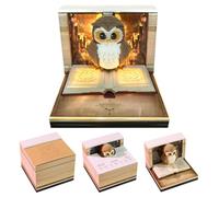 Szhhrxi 2027 Notepad Calendar 3D, with Led Lights, Owl 3D Paper Sculpture Calendar 2027, DIY Paper Carving Art Memo Pad for Office Desktop Decoration Gift (Owl)
