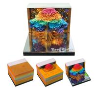 Szhhrxi 3D Paper Sculpture Calendar 2026 - Weekly Tear-Off Desk Calendar with LED Light, Tree of Life Design - Creative 3D Notepad, 3D DIY Desktop Ornament Gift (TOL)