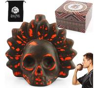 Szhhrxi Aztec Death Whistle, Realistic Human Screams, Over 125 Decibels, Ceramic, Black