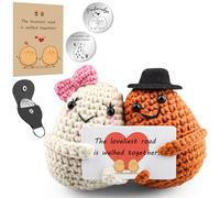 Szhhrxi Handmade Crochet Love Positive Couple Potatoes, Pocket Hug Potato Doll, Funny Alternative Wedding Gift for Couples, Anniversary for Partners (brown)