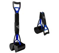 SZHLUX 28" Pooper Scooper, Foldable Dog Pooper Scooper with Unbreakable Material and Durable Spring for Grass and Gravel, Blue