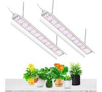 SZHLUX LED White Grow Light 2ft 80W (2×40W, 600W Equivalent) Full Spectrum Linkable LED Plant Light for Indoor Plants, High Output Sunlight Grow Light Strips with Reflector Combo - 2 Pack