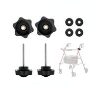 SZHSYJY 2 Set Replacement Arm Adjustment Knobs,Universal Rollator Hand Grip Replacement Parts, Rollator Walker Parts,M6 Track Bolt Set T Track Bolts for Vive Mobility (Black)