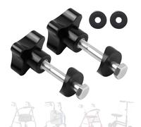 SZHSYJY 2 Set Rollator Walker Replacement knobs,Universal,Replacement Arm Adjustment Knobs for Rollator, 4-Point Knob W/Hardware,Rollator Parts,Comfortable Replacement Arm Adjustment Knobs (Black)