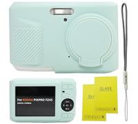 SZHSYJY Case for Kodak PIXPRO FZ45, FZ45 Accessories: Soft Silicone Protective Case with Removable Lens Cover, Includes 2 Screen Protectors and 1 Wrist Strap. (Green Jelly)