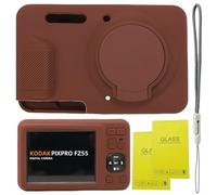 SZHSYJY Case for Kodak PIXPRO FZ55,FZ55 Accessories,Soft Silicone Protective Case Removable Lens Cover,Comes with 2 Screen Protectors and 1 Wrist Strap. (Brown)