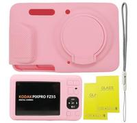 SZHSYJY Case for Kodak PIXPRO FZ55,FZ55 Accessories,Soft Silicone Protective Case Removable Lens Cover,Comes with 2 Screen Protectors and 1 Wrist Strap. (Pink)