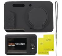 SZHSYJY Case for Kodak PIXPRO FZ55,FZ55 Accessories,Soft Silicone Protective Case Removable Lens Cover,Comes with 2 Screen Protectors and 1 Wrist Strap. (Black)