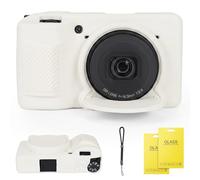 SZHSYJY Case for Ricoh GR IV/GR IV HDF/GR IV Monochrome Camera, Soft Silicone Protective Cover with Removable Lens Cap, Includes 2 Screen Protectors & 1 Wrist Strap (Misty White)