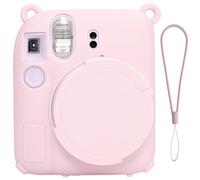 SZHSYJY Silicone Camera Case for Fujifilm Instax Mini 12 Camera,Mini 12 Camera Soft Case Cover Rubber Camera Sleeve with Removable Lens Cover,Includes a wrist strap. (Light Cherry Pink)