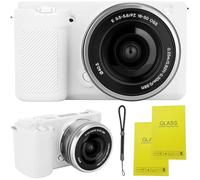 SZHSYJY ZV-E10 Case, Soft Silicone Protective Case for Sony ZV-E10 ZVE10 Camera,Comes with 2 Screen Protectors and 1 Wrist Strap. (White)