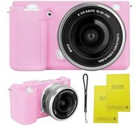 SZHSYJY ZV-E10 Case, Soft Silicone Protective Case for Sony ZV-E10 ZVE10 Camera,Comes with 2 Screen Protectors and 1 Wrist Strap. (Pink)