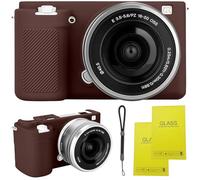 SZHSYJY ZV-E10 Case, Soft Silicone Protective Case for Sony ZV-E10 ZVE10 Camera,Comes with 2 Screen Protectors and 1 Wrist Strap. (Brown)