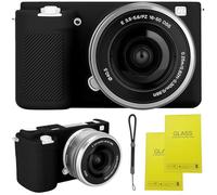 SZHSYJY ZV-E10 Case, Soft Silicone Protective Case for Sony ZV-E10 ZVE10 Camera,Comes with 2 Screen Protectors and 1 Wrist Strap. (Black)