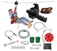 SZHTMZXC Zipline Kits for Backyard, 201FT Zip Line Kit for Kids and Adults Up to 350Lbs, Outdoor Playground Equipment (201FT)