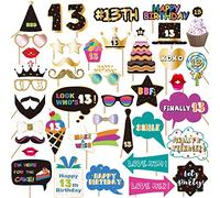 Szhuiher 13th Photo Booth Props, 13th Accessories, Birthday Photo Booth and Signs for 13th, 13th Birthday Photo Booth Party Props, 13th Happy Birthday Party Decorations Supplies Favors