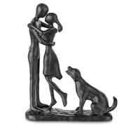 Sziqiqi 6th Anniversary Wedding Gift: Cast Iron Couple and Dog Figurines