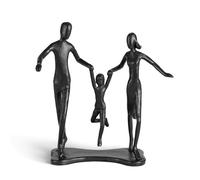 Sziqiqi 6th Anniversary Wedding Gift: Cast Iron Family of 3 Figurine