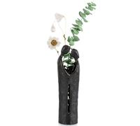Sziqiqi Iron 6th for Her - Romantic Couple Statue Metal Love Sculpture Decorative Black Abstract Small Figurines Decoration for Home Decor Women Wife Friend Girlfriend Him Men