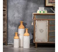 Sziqiqi Metal Large Floor Vase: White Tall Vases Set of 3 for Pampas