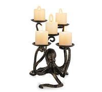 Sziqiqi Octopus Candelabra Candle Holder, Cast Iron, Black, Gothic Decor