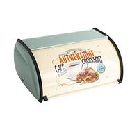 Sziqiqi Vintage Bread Box Storage Countertop Bread Bin 33cm/13in with Roll-top and Protective Trim for Keeping Bread Buns Cookies Muffins Baked Good Fresh and Flavorful, Blue