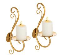Sziqiqi Wall Candle Sconces Iron Vine Candleholder Wall Art Decoration Home Decoration Tealight Candle Stand Gold