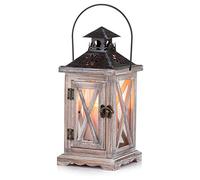 Sziqiqi Wooden Lantern Candle Holder Vintage Decorative Candle Lanterns for Rustic Wedding Table Centerpiece Lantern Farmhouse Home Decor Indoor and Outdoor Lantern Decor 28cm