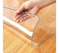 SZITW 2mm Thick Clear Table Protector Mat, Rectangle Waterproof Plastic Table Cover, 70x150cm/100x180cm/100x200cm Durable Clear Table/Tablecloth Protector(90x180cm/35.4x70.9in)