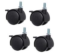 SZITW 4 Pcs Swivel Caster Wheels 50mm Nylon Replacement Caster Furniture Wheels Office Chair Swivel Caster Threaded Stem Caster Wheel M8/M10 x 15mm,For Small Shelf,Household Appliances(M8)