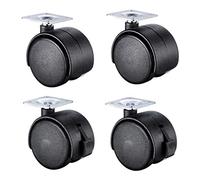 SZITW Wheels for Furniture 360 ° Rotation Caster Wheels for Furniture Quiet Nylon for File Cabinets Crib Casters Office Cabinet Coffee Table,Black (2 Swivel Castors with Brake + 2 Casters Without