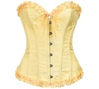 SZIVYSHI Halloween Overbust Corset Top - Yellow Iris - S