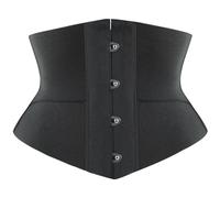 SZIVYSHI Waist Trainer with Soft Steel Rods, Sports UnderBust Corset Waist Cincher, Black Waist Shaper,Size (L-XL)