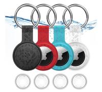SZJCLTD 4 Pack for Apple AirTag Holder,for Air Tag 2nd &1st Genaretion,Waterproof GPS Tracker Air Tag Keychain with Cover Anti-Scratch Silicone for Air-Tag Case for Pets,Kids,Luggages