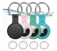 SZJCLTD 4 Pack for Apple AirTag Holder,for Air Tag 2nd &1st Genaretion,Waterproof GPS Tracker Air Tag Keychain with Cover Anti-Scratch Silicone for Air-Tag Case for Pets,Kids,Luggages