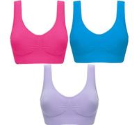 SZJH 3 Pack of Simply Ultra Comfort Seamless Sport Style Bra with Removable Pads