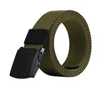 SZJH Adjustable Nylon Canvas Breathable Military Tactical Men Waist Belt With High strength Plastic Buckle (120cm(Fit waist size below 47.2 inch), Army green)
