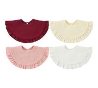 SZJIAHTM 4 Pack Of baby Toddler Soft Cotton Vintage Flower Print Feeding Drooling Breathable Bibs Adjustable Snap Teething Bibs For boys Girls 0-18 Months