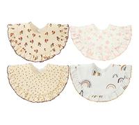 SZJIAHTM 4 Pack Of baby Toddler Soft Cotton Vintage Flower Print Feeding Drooling Breathable Bibs Adjustable Snap Teething Bibs For boys Girls 0-18 Months