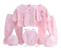 SZJIAHTM 7 Pcs Baby Boy Girls Coming Home Outfits Cotton Top Hat Pants PlaySuit Grow clothing Sets for 0-3 Months Newborn
