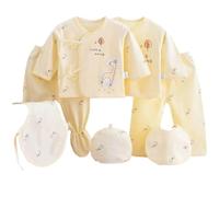SZJIAHTM 7 Pcs Baby Boy Girls Coming Home Outfits Cotton Top Hat Pants PlaySuit Grow clothing Sets for 0-3 Months Newborn