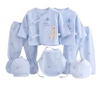 SZJIAHTM 7 Pcs Baby Boy Girls Coming Home Outfits Cotton Top Hat Pants PlaySuit Grow clothing Sets for 0-3 Months Newborn