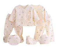 SZJIAHTM 7 Pcs Baby Boy Girls Coming Home Outfits Cotton Top Hat Pants PlaySuit Grow clothing Sets for 0-3 Months Newborn