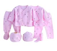 SZJIAHTM 7 Pcs Baby Boy Girls Coming Home Outfits Cotton Top Hat Pants PlaySuit Grow clothing Sets for 0-3 Months Newborn