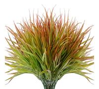 SzJias Outdoor Artificial Plants Fake Grass UV Resistant Greenery Plant Plastic Plants for Home Garden Decorating (12 Pcs)