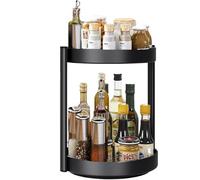 Szjinbao Lazy Susan Spice Rack, Kitchen Cabinet Spice Organizer, 2 Tier 360°Rotating Spice Rack for Dining Room Countertop Kitchen Storage and Organization